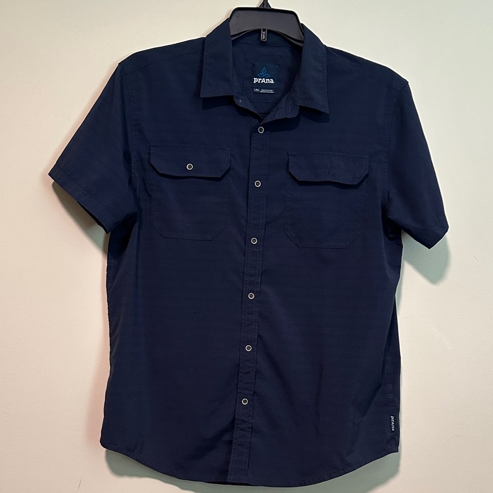 Prana Men's Deep Blue Casual Shirt